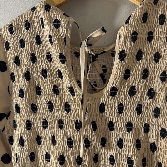 nna-Kaci Polka Dot Smocked Maxi Dress | Puff Sleeve Tiered Cottagecore - Picture 4 of 7